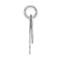 14K White Gold Polished Moveable Lock and Heart Key Charm view 2