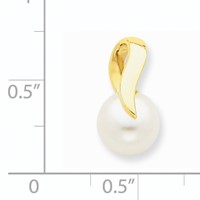 14K Yellow Gold 8-9mm White Button Freshwater Cultured Pearl Slide Fits Up to 3mm Regular 4mm Fancy Or Reversible Omega view 3