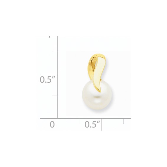 14k 8-9mm White Button Freshwater Cultured Pearl Slide Fits up to 3mm Regular/4mm Fancy or Reversible Omega