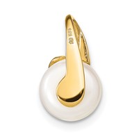 14K Yellow Gold 8-9mm White Button Freshwater Cultured Pearl Slide Fits Up to 2mm Regular 3mm Fancy Or Reversible Omega view 4
