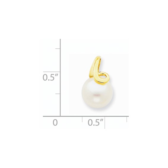14k 8-9mm White Button Freshwater Cultured Pearl Slide Fits up to 2mm Regular/3mm Fancy or Reversible Omega