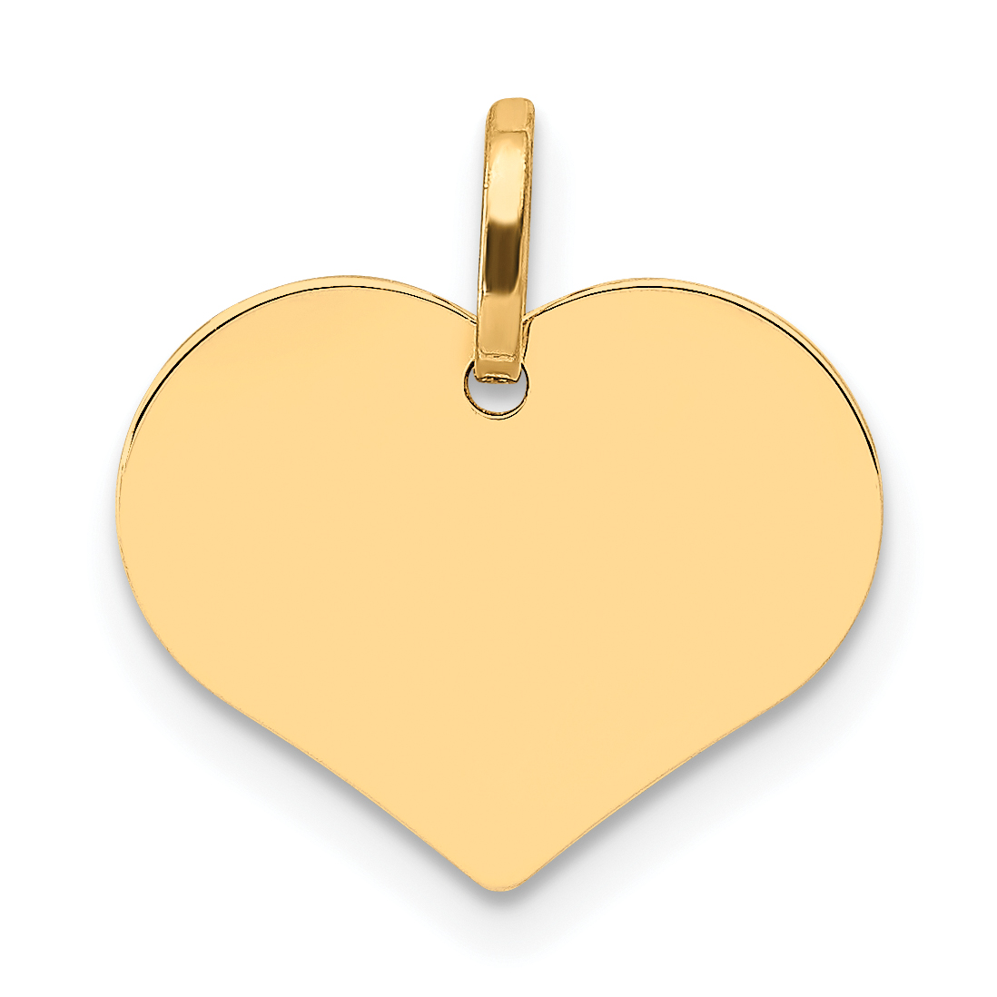 14K Polished Heart Shaped Disc Pendant (XCH94)