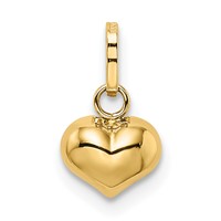 14K Polished 3-D Puffed Heart Charm view 4