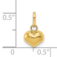 14K Polished 3-D Puffed Heart Charm view 3