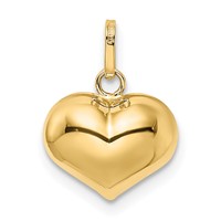 14K Yellow Gold Polished 3-D Puffed Heart Pendant view 4