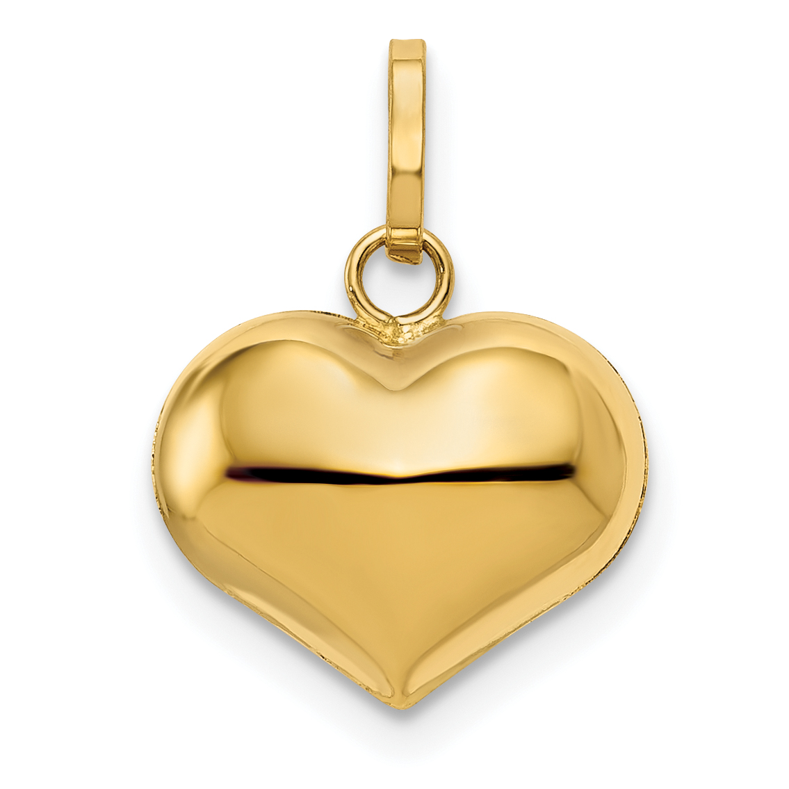 14K Polished 3-D Puffed Heart Pendant (XCH97)