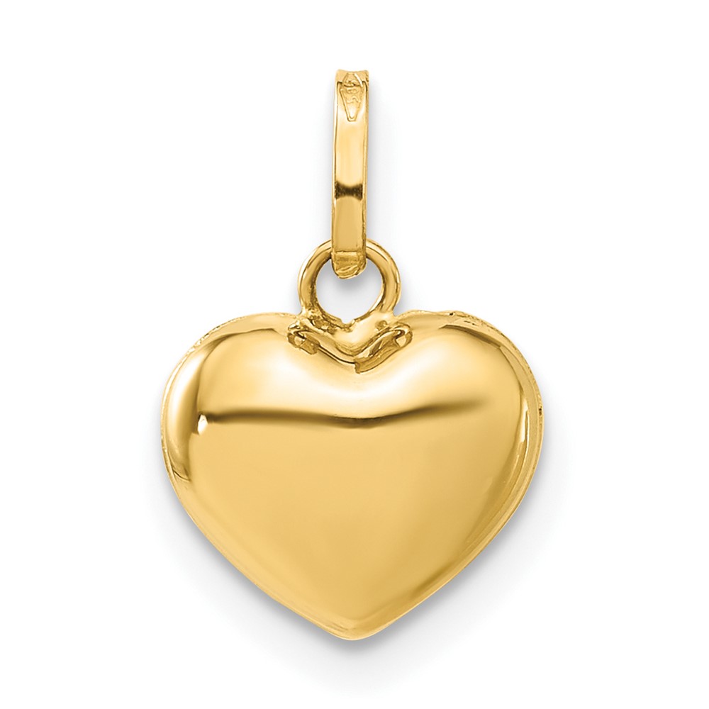 14K Polished 3-D Puffed Heart Pendant (XCH99)