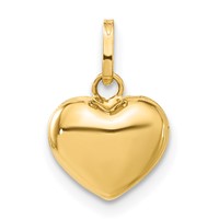 14K Yellow Gold Polished 3-D Puffed Heart Pendant view 1