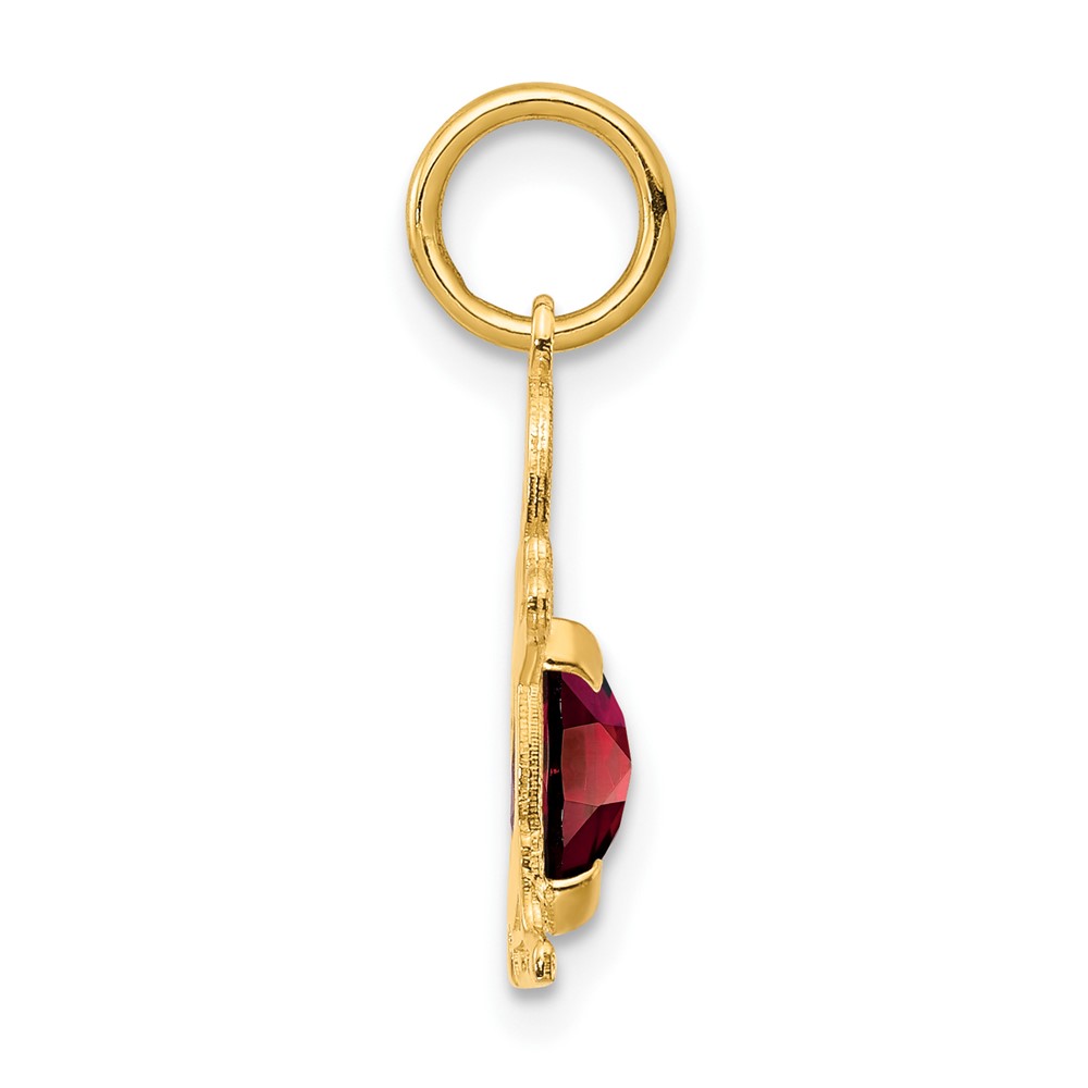 14K Boy 6x4 Oval Genuine Garnet-January (XCK11)