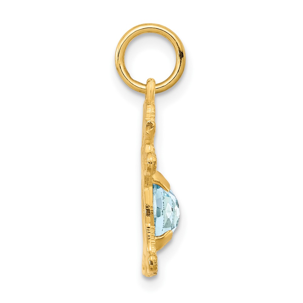 14K Girl 6x4 Oval Genuine Aquamarine-March (XCK14)