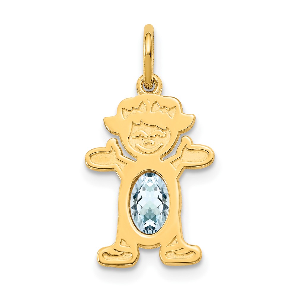 14K Girl 6×4 Oval Genuine Aquamarine-March