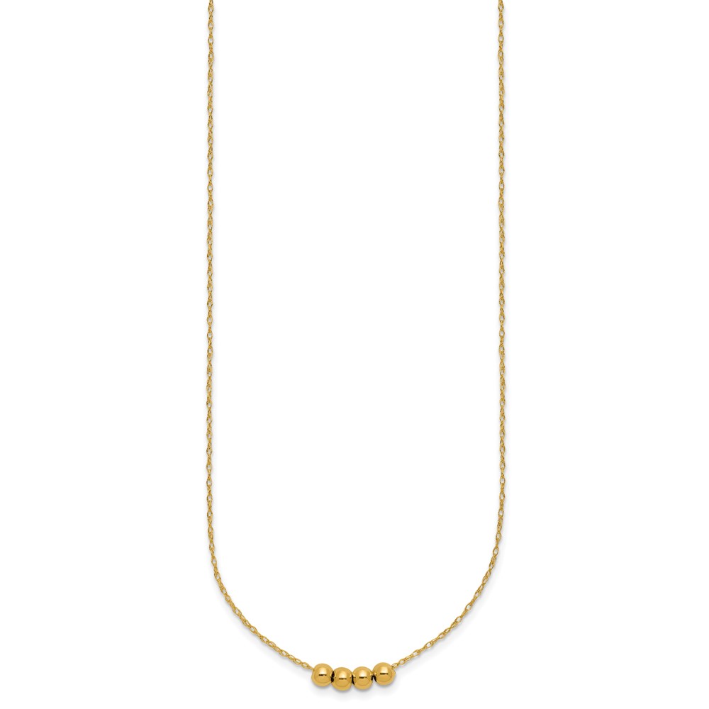 14k w/ 4, 4mm Bead Necklace (XCK154-18)