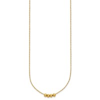 14K Yellow Gold Chain Necklace with Four 4mm Spacer Beads, 18" view 2