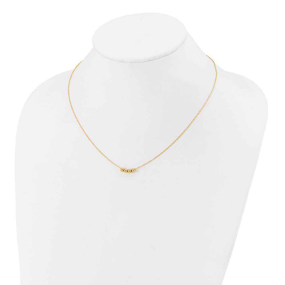 14k w/ 4, 4mm Bead Necklace (XCK154-18)