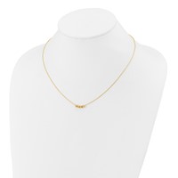 14K Yellow Gold Chain Necklace with Four 4mm Spacer Beads, 18" view 4