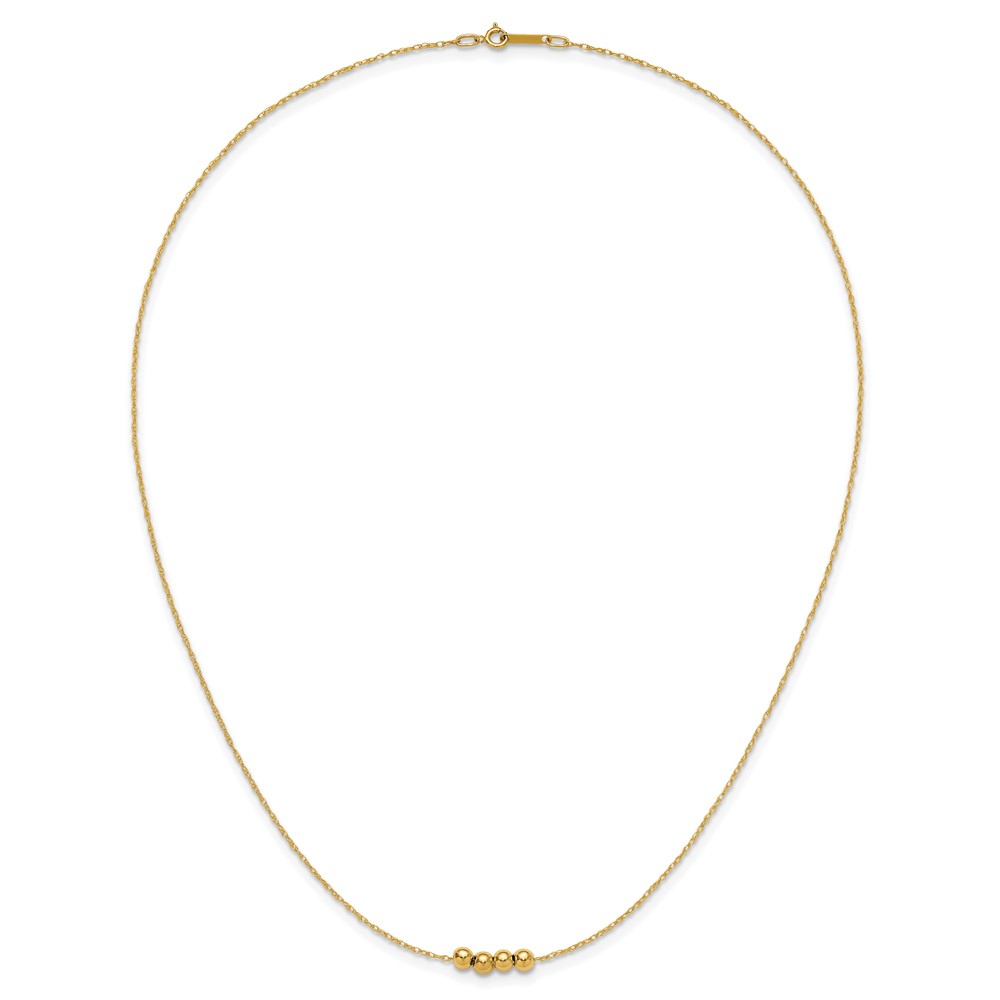14k w/ 4, 4mm Bead Necklace (XCK154-18)