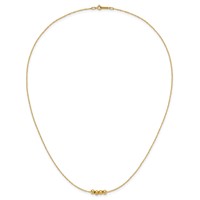 14K Yellow Gold Chain Necklace with Four 4mm Spacer Beads, 18" view 5