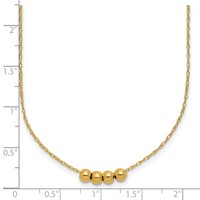 14K Yellow Gold Chain Necklace with Four 4mm Spacer Beads, 18" view 3