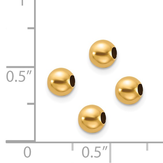 14k Set of Four 4mm Spacer Beads