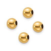 14K Yellow Gold Set of Four 4mm Spacer Beads view 1