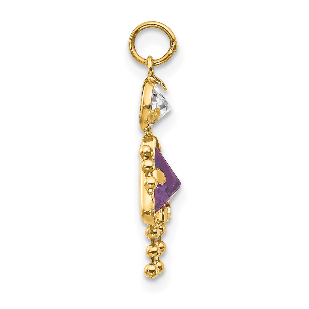 14k February Girl Birthstone Charm (XCK158)