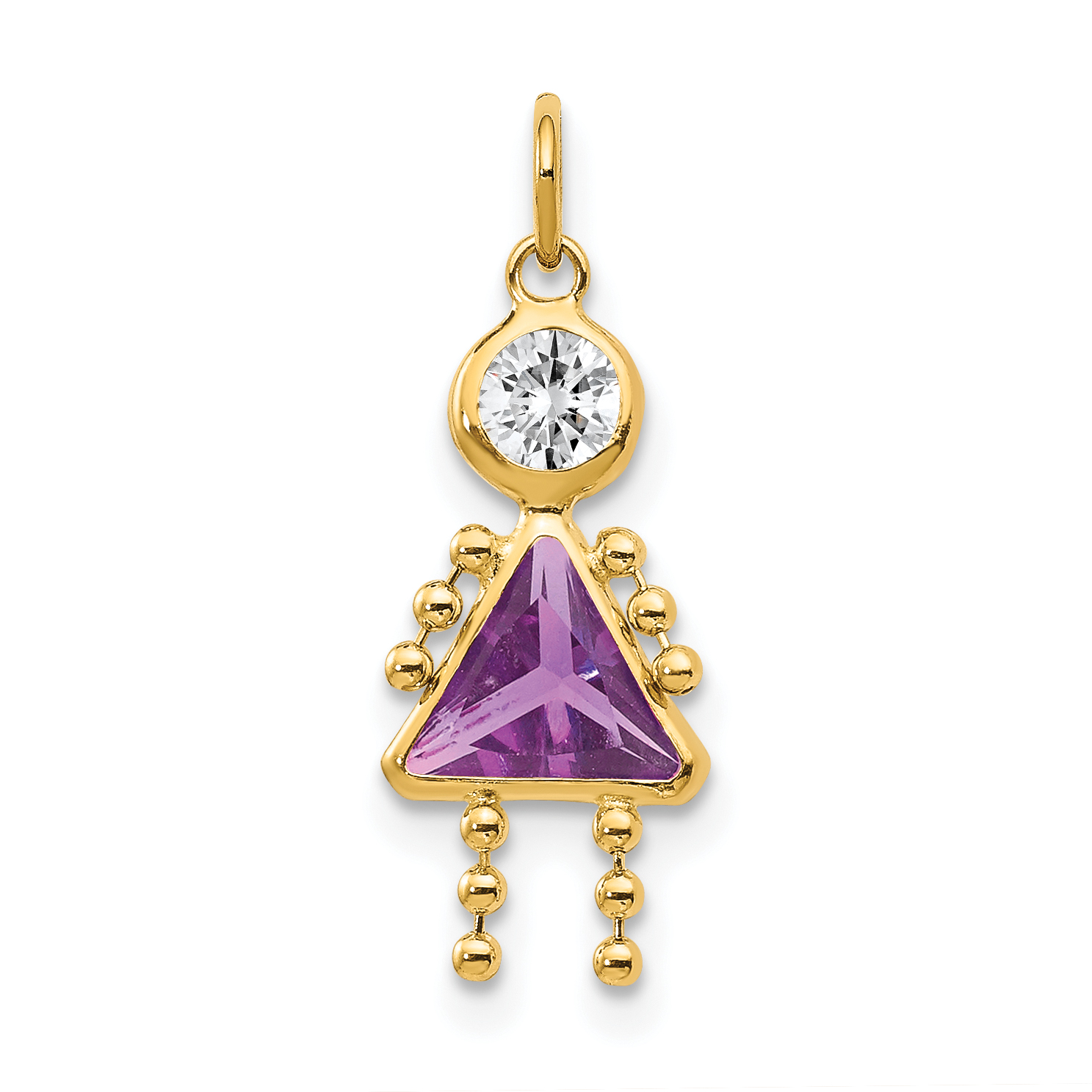 14k February Girl Birthstone Charm (XCK158)