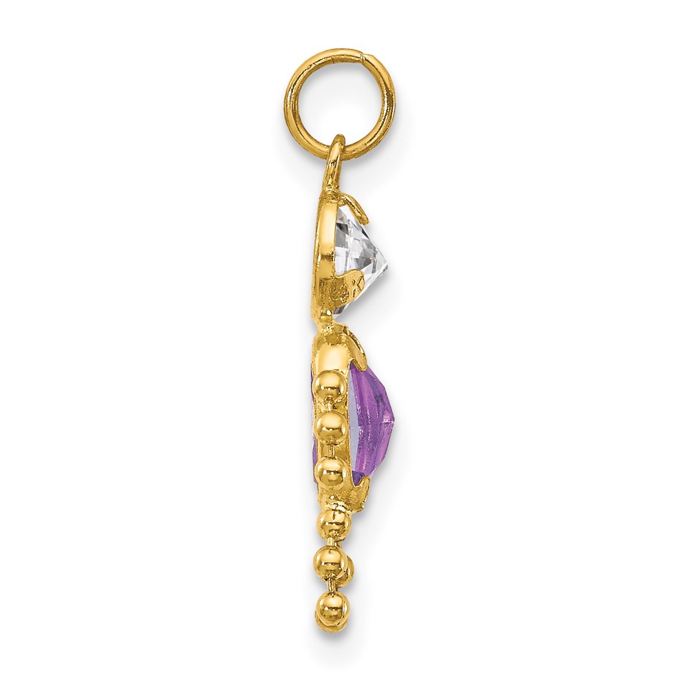 14k February Boy Birthstone Charm (XCK159)