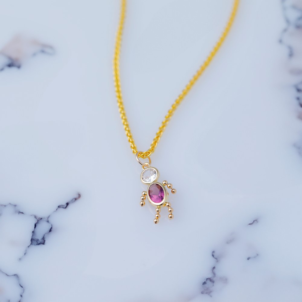 14k February Boy Birthstone Charm (XCK159)