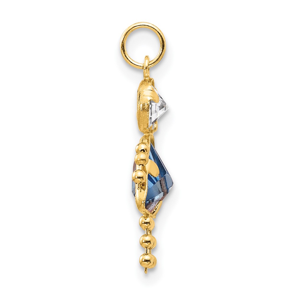 14k March Girl Birthstone Charm (XCK160)