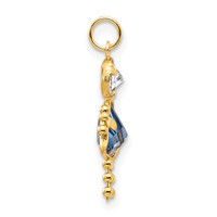 14K March Girl Synthetic Birthstone Charm view 2