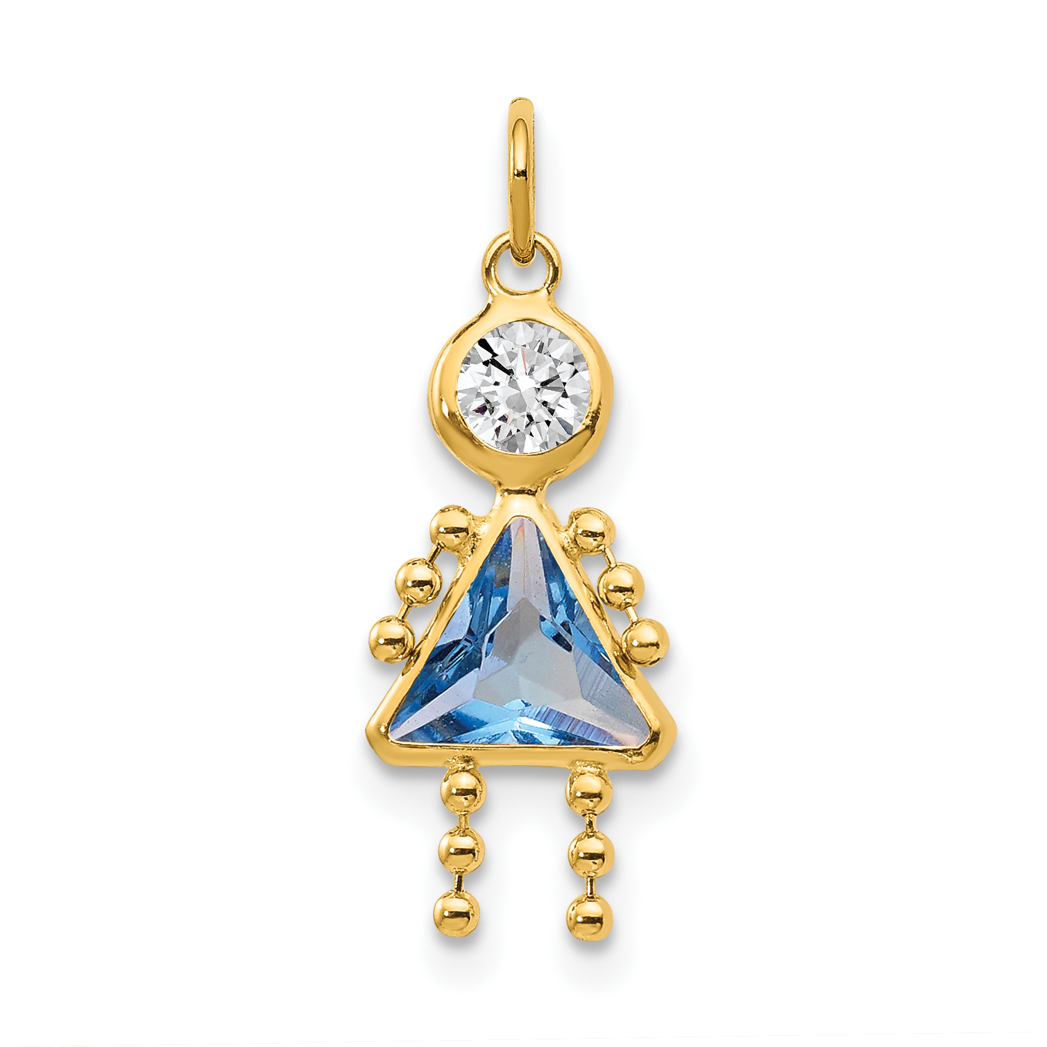 14k March Girl Birthstone Charm (XCK160)