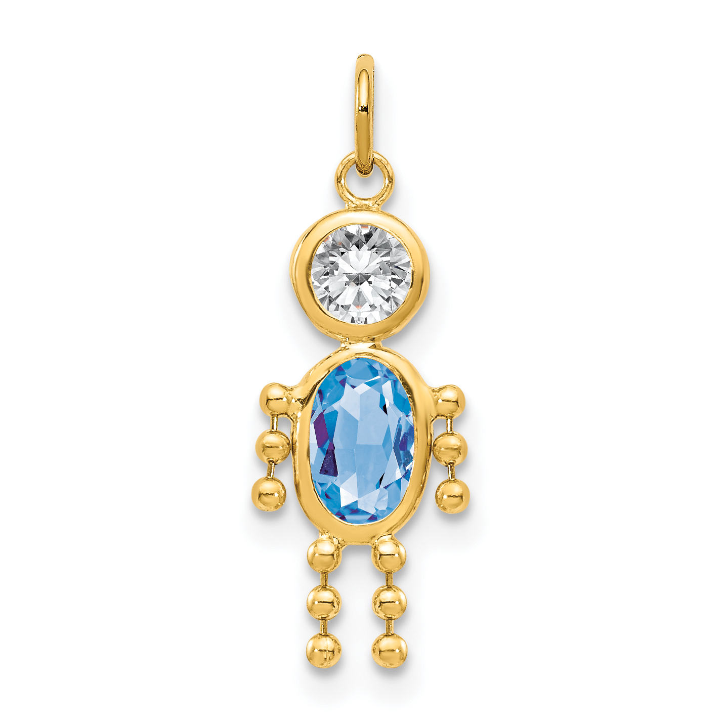 14k March Boy Birthstone Charm (XCK161)