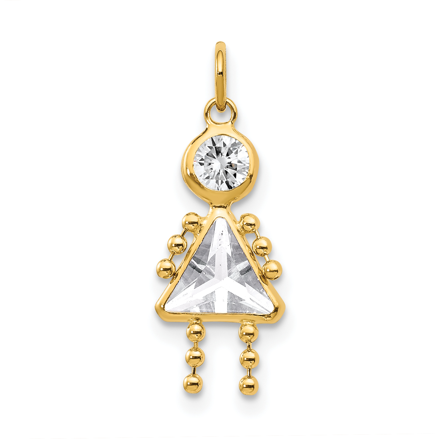 14k April Girl Birthstone Charm (XCK162)