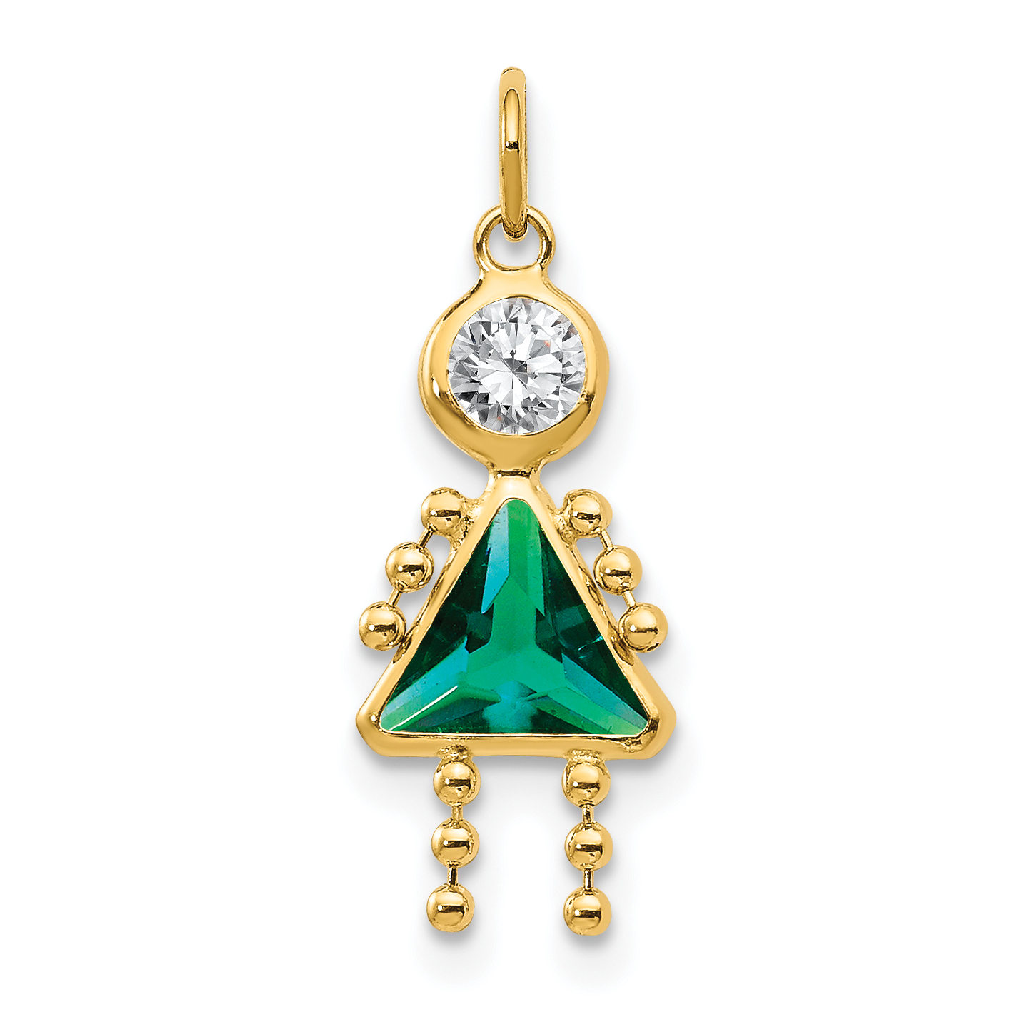 14k May Girl Birthstone Charm (XCK164)