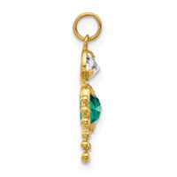 14K Yellow Gold May Boy Synthetic Birthstone Charm view 2