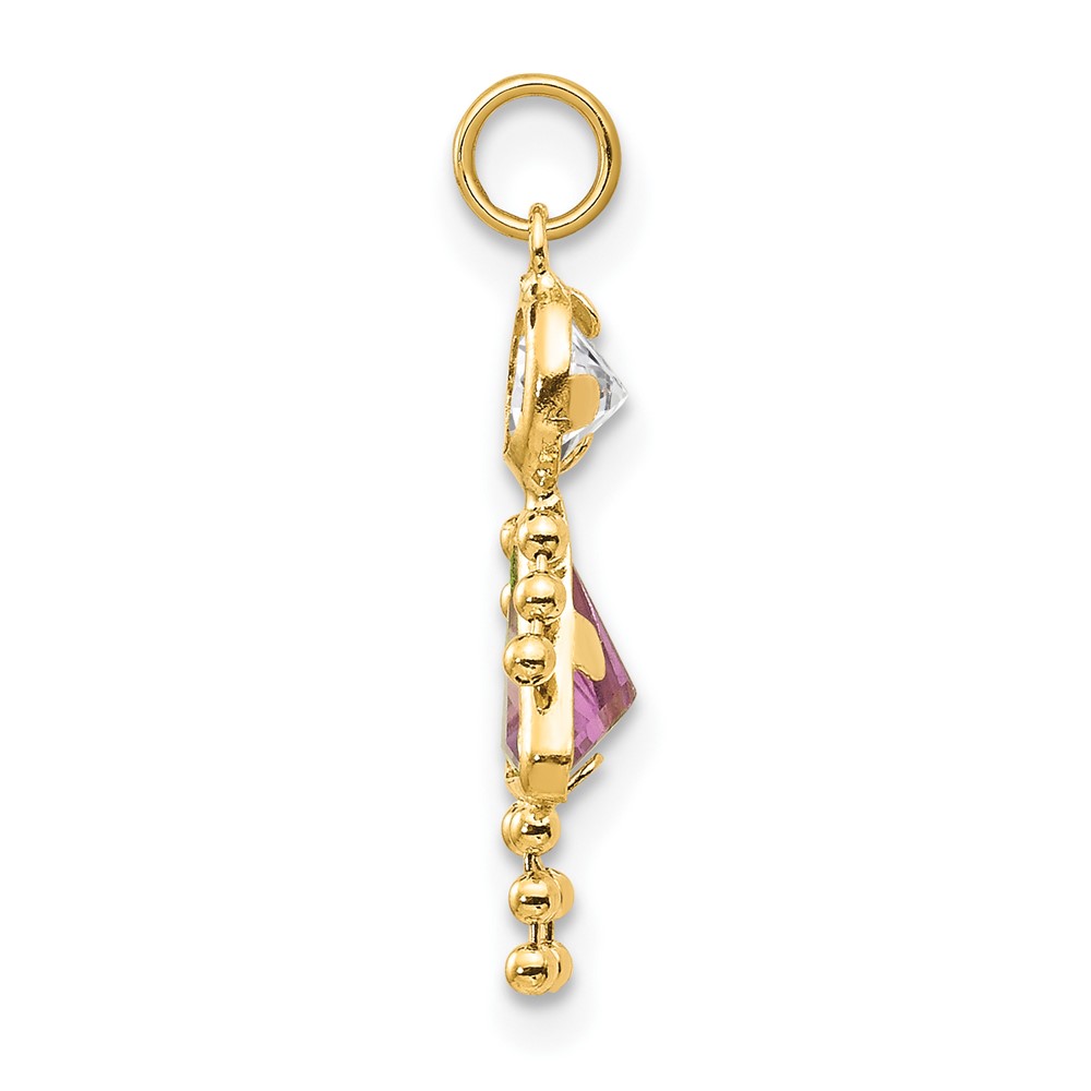14k June Girl Birthstone Charm (XCK166)