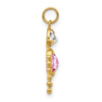 14K Yellow Gold June Boy Synthetic Birthstone Charm view 2