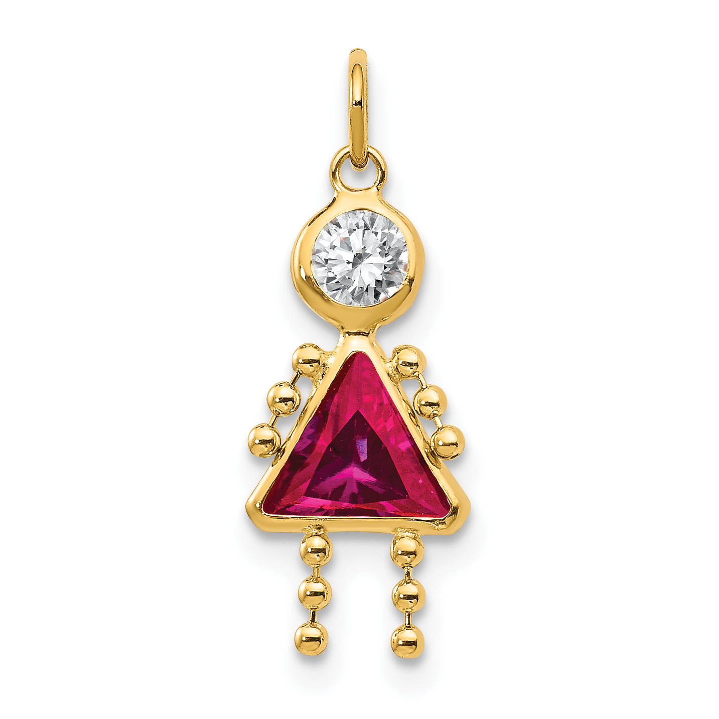 14k July Girl Birthstone Charm (XCK168)