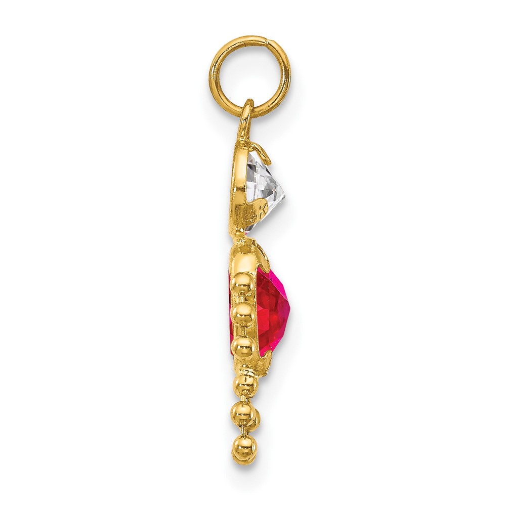 14k July Boy Birthstone Charm (XCK169)