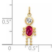 14K Yellow Gold July Boy Synthetic Birthstone Charm view 3