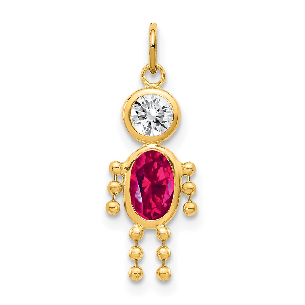 14k July Boy Birthstone Charm (XCK169)