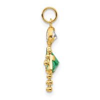 14K Yellow Gold August Girl Synthetic Birthstone Charm view 2