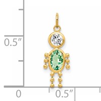 14K Yellow Gold August Boy Synthetic Birthstone Charm view 3