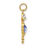 14K Yellow Gold September Boy Synthetic Birthstone Charm view 2