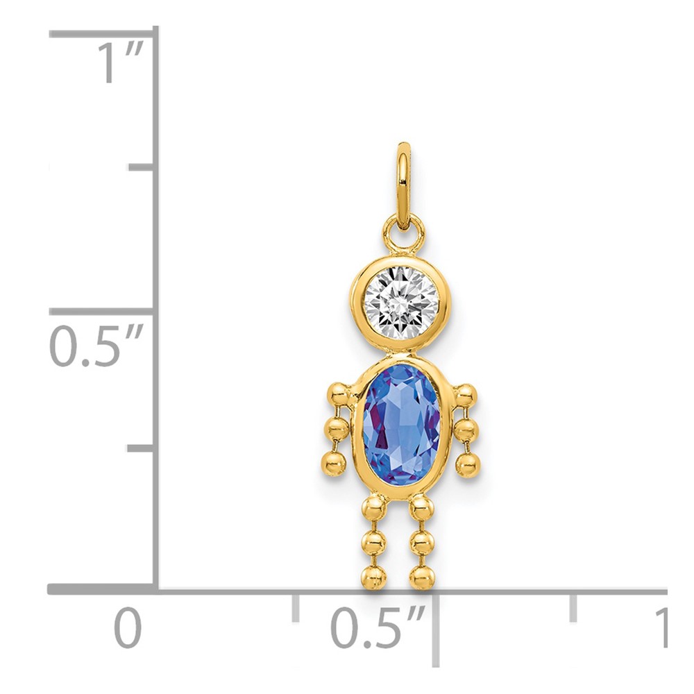 14k September Boy Birthstone Charm (XCK173)