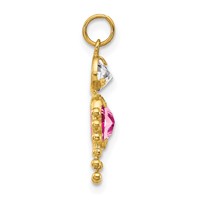 14K Yellow Gold October Boy Synthetic Birthstone Charm view 2