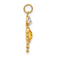 14K Yellow Gold November Boy Synthetic Birthstone Charm view 2