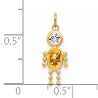 14K Yellow Gold November Boy Synthetic Birthstone Charm view 3