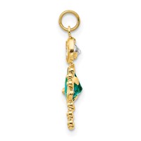 14K Yellow Gold December Girl Synthetic Birthstone Charm view 2