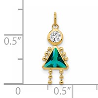 14K Yellow Gold December Girl Synthetic Birthstone Charm view 3